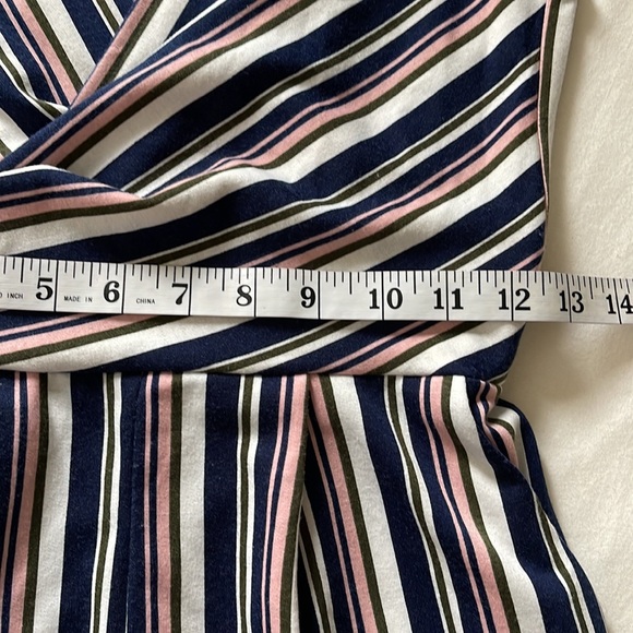 Fishbowl Junior’s Navy Pink White Striped Romper Pockets Size XS - Picture 13 of 15